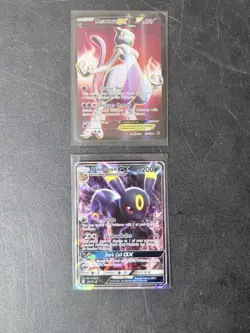 Mewtwo EX 158 & Umbreon GX 80 Pokemon Trading Cards Set - Image 1