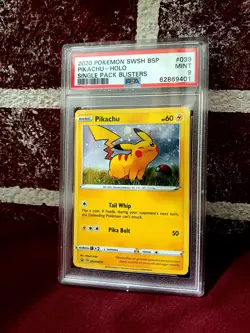 🔥2020 Pokemon Game Card #39 Pikachu SWSH Black Star Promo Holo PSA MINT 9🔥 - Image 2