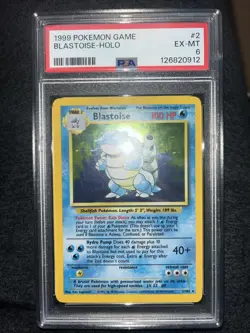 1999 Pokemon TCG Blastoise Holo Rare Card Base Set 2/102 PSA 6 - Image 1