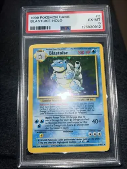 1999 Pokemon TCG Blastoise Holo Rare Card Base Set 2/102 PSA 6 - Image 2