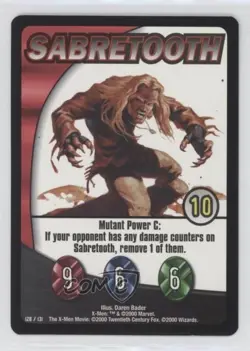 2000 The X-Men Movie Trading Card Game Sabretooth #128 - Image 1