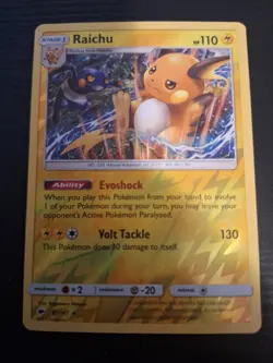 Pokemon TCG Raichu Card 41/147 Burning Shadows Holo/Reverse Holo 2017 - Image 2