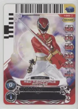 2013 Saban's Power Rangers - Action Card Game Red Megaforce Ranger #1-002 - Image 1
