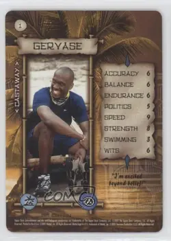 2001 Mattel/Upper Deck Entertainment Survivor Trading Card Game Gervase #1 - Image 1