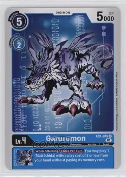 2021 Digimon Card Game - Classic Collection Garurumon #EX1-015 - Image 1