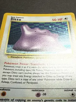 Pokemon TCG Ditto Fossil, Holo Unlimited Rare Card 3/62 NM - Image 3