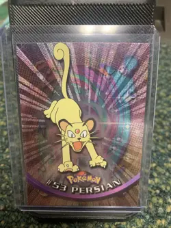 1999 Topps Pokemon Series 1 Black Label Card #53 Persian Foil - Image 1