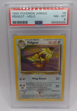 Pidgeot PSA 8 Pokemon card 8/64 Jungle Set Rare Holo 1999 WOTC NM-MINT Condition - Image 1