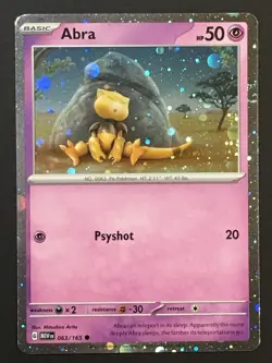 Pokemon TCG Abra 063/165 HD Cosmos Holo Promo Scarlet & Violet 151 NM - Image 1