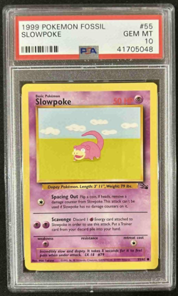 Slowpoke 55/62 PSA 10 Pokemon Fossil Common - Image 1