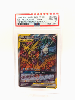 2019 POKEMON SM BLACK STAR PROMO FULL ART/MOLTRES & ZAPDOS & ARTICUNO GX PSA 10 - Image 1