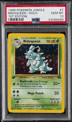 1999 POKEMON JUNGLE 1ST ED #7 NIDOQUEEN-HOLO PSA 10 - Image 1