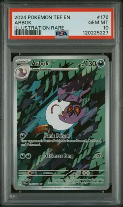 2024 POKEMON TEF EN-TEMPORAL FORCES ILLUSTRATION RARE #176 ARBOK PSA 10 - Image 1