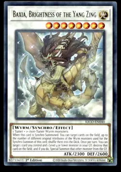 Baxia, Brightness of the Yang Zing King's Court KICO-EN040 MP YuGiOh TCG | Buy 1 - Image 1