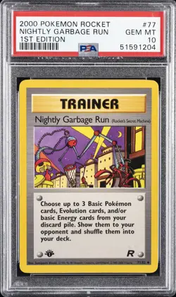 2000 POKEMON ROCKET 1ST EDITION #77 NIGHTLY GARBAGE RUN PSA 10 - Image 1