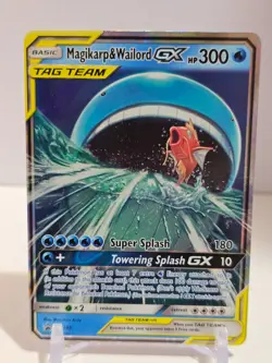 POKEMON Magikarp & Wailord GX SM166 Sun & Moon Promo Tag Team Ultra Rare Holo - Image 2