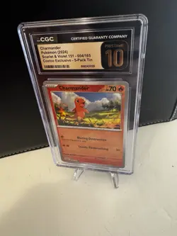 CGC Pristine 10 CHARMANDER 004/165 POKEMON 151 COSTCO 5 PACK MINI TIN COSMO HOLO - Image 3