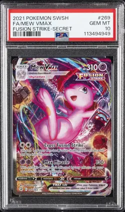 2021 POKEMON SWORD & SHIELD FUSION STRIKE SECRET #269 FULL ART/MEW VMAX PSA 10 - Image 1