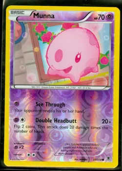 Pokemon MUNNA 39/119 - XY Phantom Forces Rev Holo - MINT - Image 1
