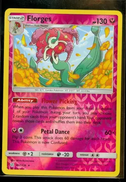 Pokemon FLORGES 152/236 Cosmic Eclipse RARE Rev Holo - MINT - Image 1