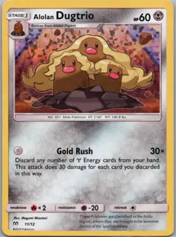 Pokemon TCG Alolan Dugtrio 11 McDonald's Collection 2019 Holofoil LP - Image 1