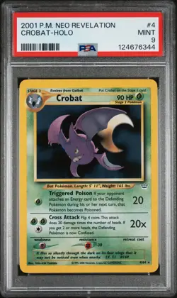 Crobat Neo Revelation 4/64 Pokemon Unlimited PSA 9 MINT Holo - JUST GRADED - Image 1