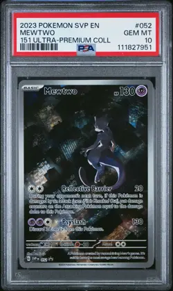 2023 POKEMON SVP EN-SV BLACK STAR PROMO 151 ULTRA-PREM COLL #052 MEWTWO PSA 10 - Image 1