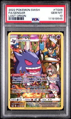 2022 POKEMON SWORD & SHIELD LOST ORIGIN #TG06 FULL ART/GENGAR PSA 10 - Image 1