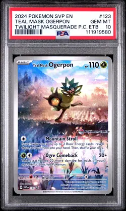 2024 POKEMON TWM POKEMON CENTER ETB PROMO SVP #123 TEAL MASK OGERPON PSA 10 - Image 1