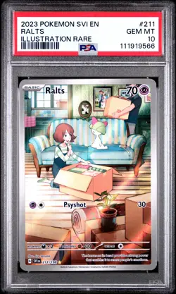 2023 POKEMON SVI EN-SCARLET & VIOLET ILLUSTRATION RARE #211 RALTS PSA 10 - Image 1