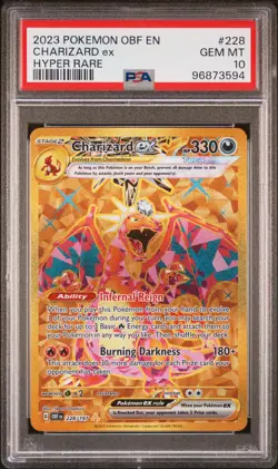2023 POKEMON OBF EN-OBSIDIAN FLAMES HYPER RARE #228 CHARIZARD EX PSA 10 - Image 1