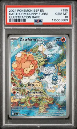 2024 POKEMON SSP EN-SURGING SPARKS ILLUSTRATION RARE CASTFORM SUNNY FORM PSA 10 - Image 1
