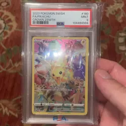Pokemon TCG Pikachu Crown Zenith 160/159 Holo Secret Rare PSA 9 Mint - Image 1