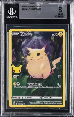 2021 POKEMON CELEBRATIONS HOLO R #5 PIKACHU BGS 8 - Image 1