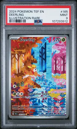 2024 POKEMON TEF EN-TEMPORAL FORCES ILLUSTRATION RARE #165 DEERLING PSA 9 - Image 1