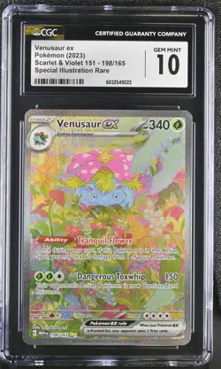 Pokemon TCG Venusaur ex 198/165 (2023) 151 Special Illustration Rare SIR CGC 10 - Image 1