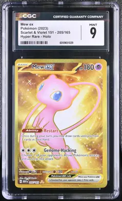 Pokemon TCG Mew ex 205/165 (2023) Scarlet & Violet 151 Hyper Rare Gold CGC 9 - Image 1
