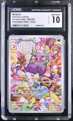 Pokemon TCG Morpeko 206/182 (2023) Paradox Rift Illustration Rare CGC 10 - Image 1
