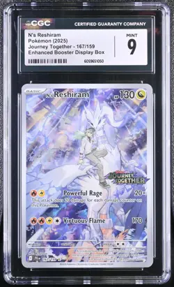 Pokemon TCG N's Reshiram 167/159 (2025) Journey Together Enhanced Stamped CGC 9 - Image 1