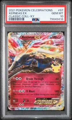 2021 POKEMON CELEBRATIONS CLASSIC COLLECTION #97 XERNEAS EX PSA 10 - Image 1