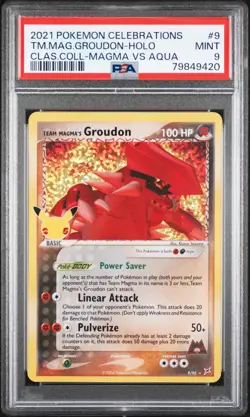 2021 POKEMON CELEBRATIONS CLASSIC COLLECTION TEAM MAGMA'S GROUDON-HOLO PSA 9 - Image 1