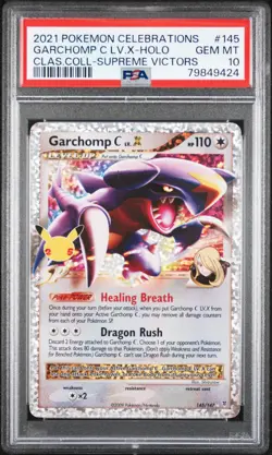 2021 POKEMON CELEBRATIONS CLASSIC COLLECTION #145 GARCHOMP C LV.X-HOLO PSA 10 - Image 1