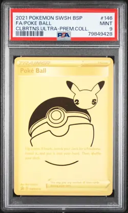 2021 POKEMON SWSH BLACK STAR PROMO #146 FULL ART/POKE BALL PSA 9 - Image 1