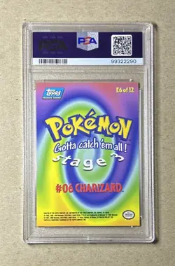 1999 Topps Pokemon Charizard #E6 Movie Edition Rainbow Foil Card PSA 9 - Image 2