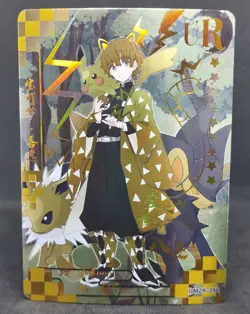 Zenitsu Agatsuma Demon Slayer x Pokemon UR GMZR-216 Ultra Card Pikachu Jolteon - Image 2
