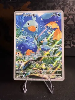 Ducklett 109/086 Pokemon TCG Scarlet & Violet White Flare Illustration Rare Card - Image 1