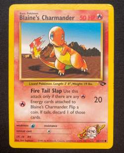 Pokemon TCG Blaine's Charmander Card 60/132 Gym Challenge (LP/MP) - Image 1