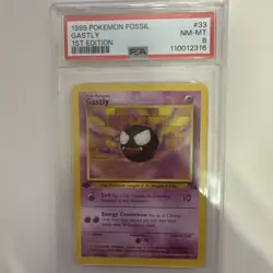Pokemon TCG Fossil 1st Edition Regular Card Gastly 33/62 - Image 1