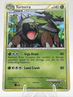 Torterra 10/95 Cracked Ice Holo Pokemon TCG HGSS Unleashed Card Lightly Played - Image 1