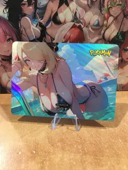 Waifu CCG Goddess Story Double Sided Anime Card Waifu Card Holo Cynthia Pokemon - Image 1